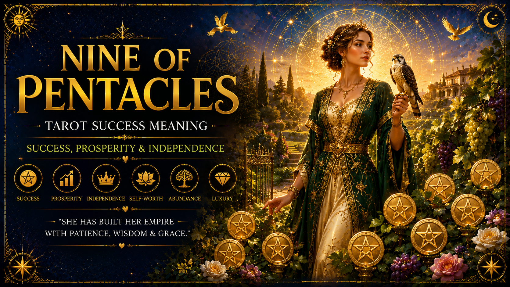 Nine of Pentacles Tarot Success Meaning