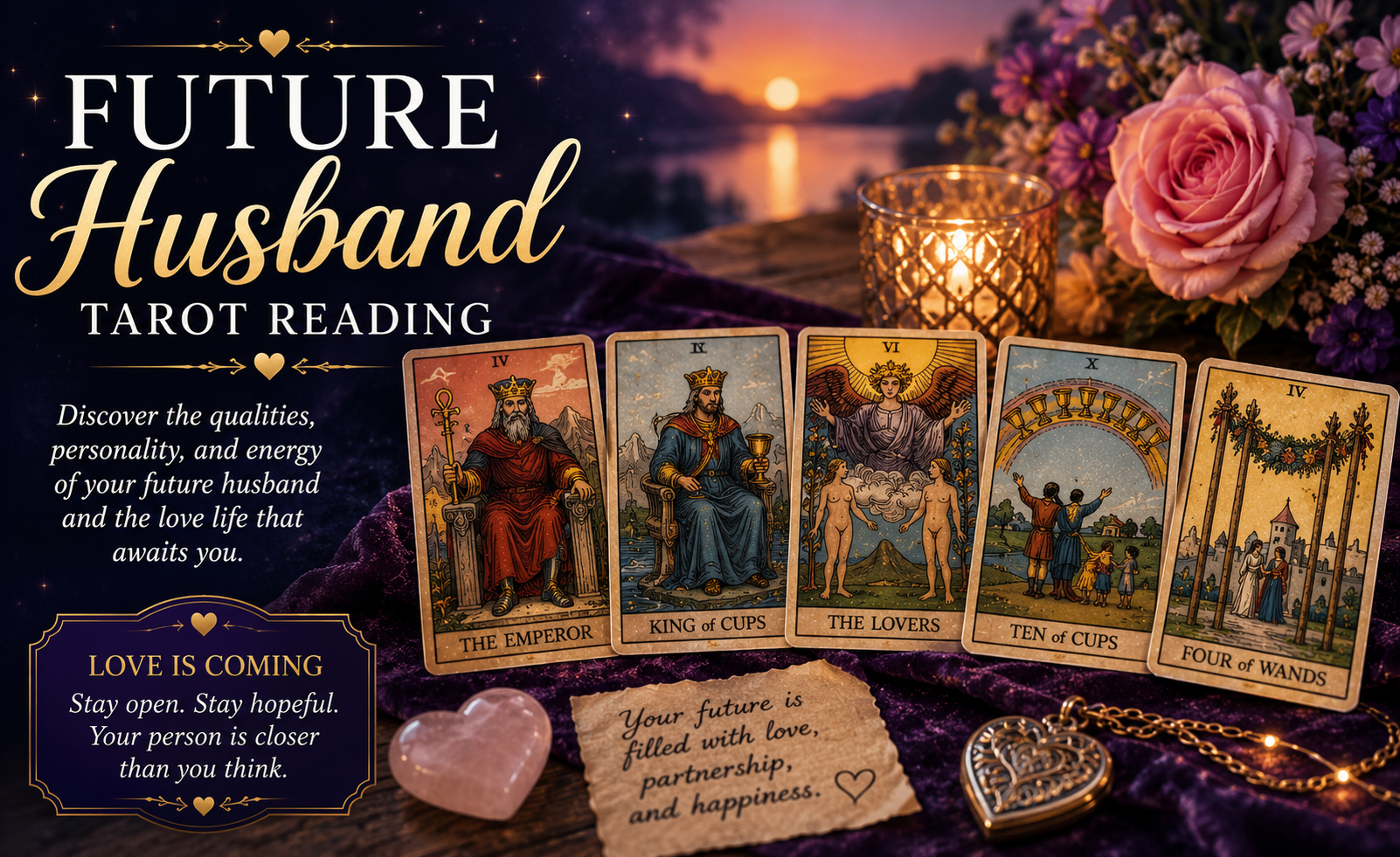 A mystical tarot spread for love and future marriage predictions
