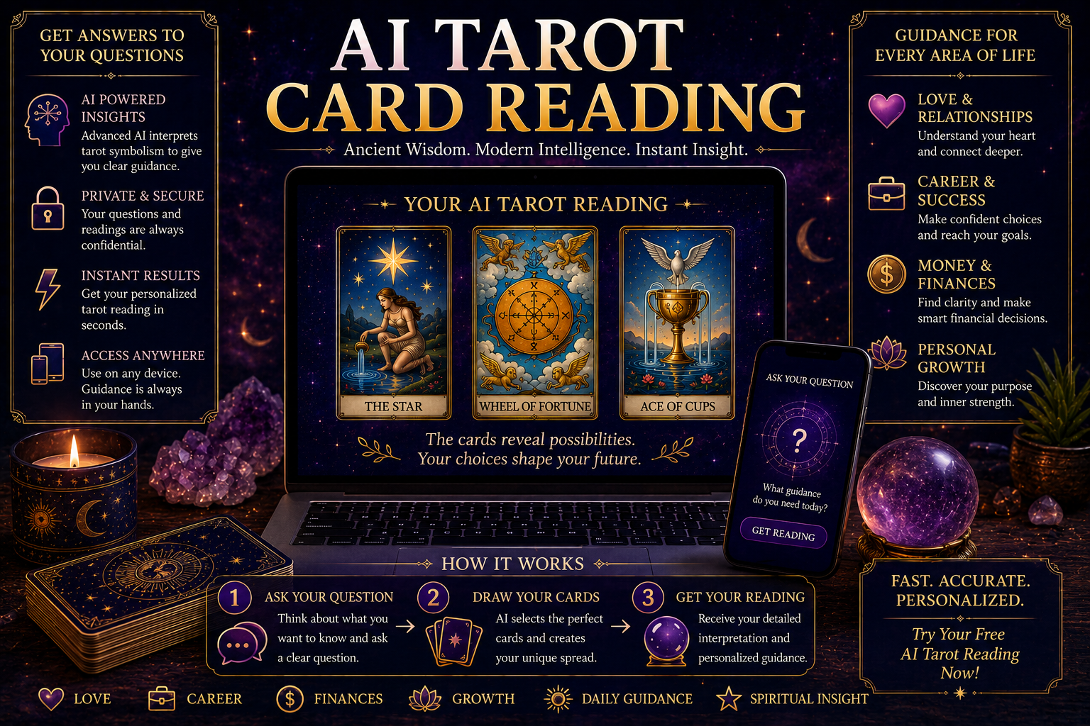 A digital representation of tarot cards being analyzed by an artificial intelligence interface.