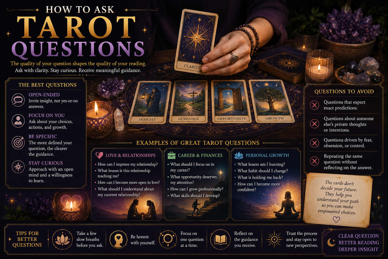 A person holding a tarot deck preparing to ask a question for a reading.