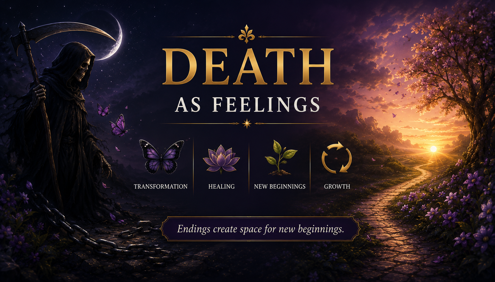 The Death tarot card symbolizing emotional change and new beginnings.