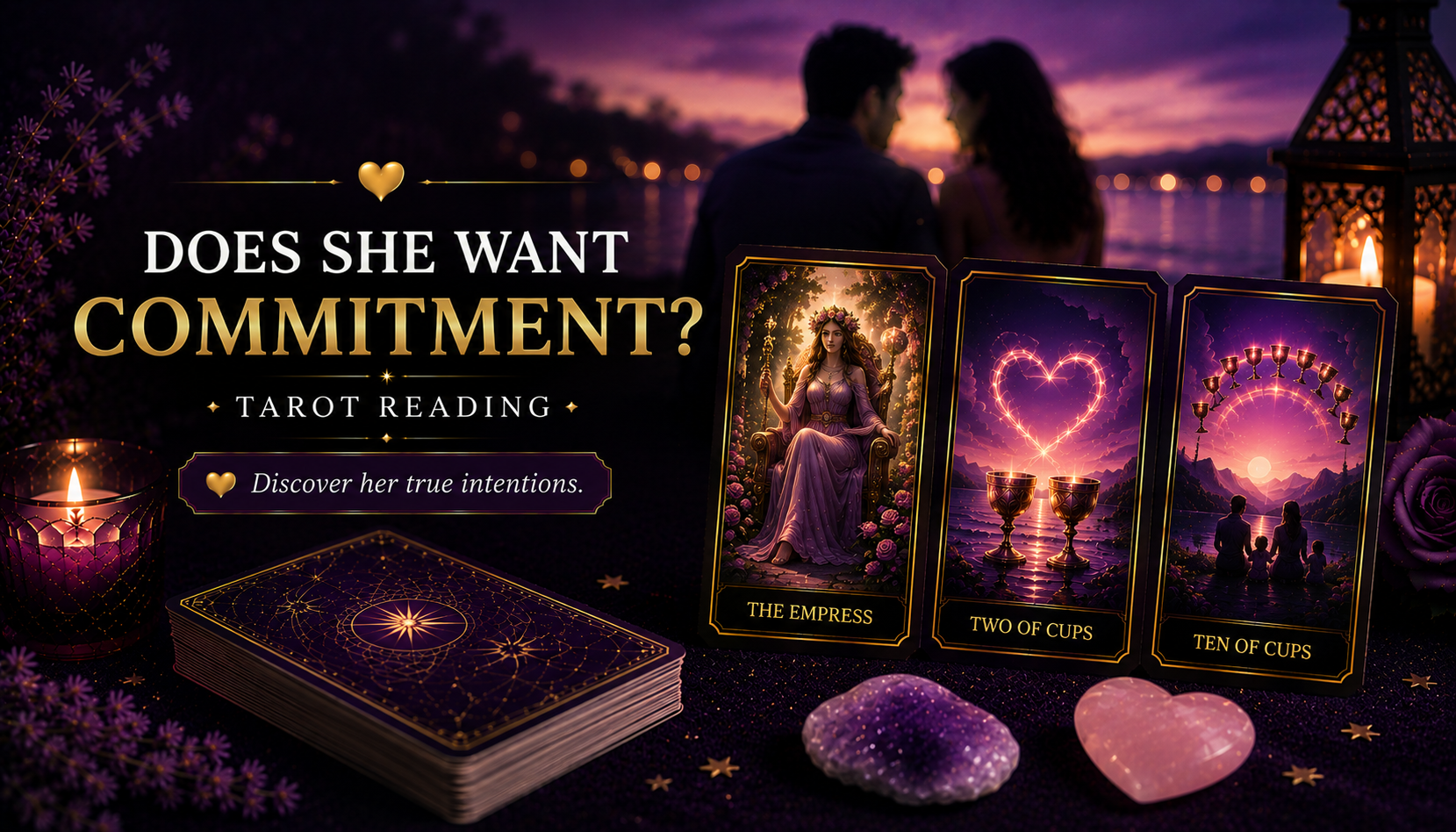 A tarot spread for exploring relationship commitment and emotional intentions.
